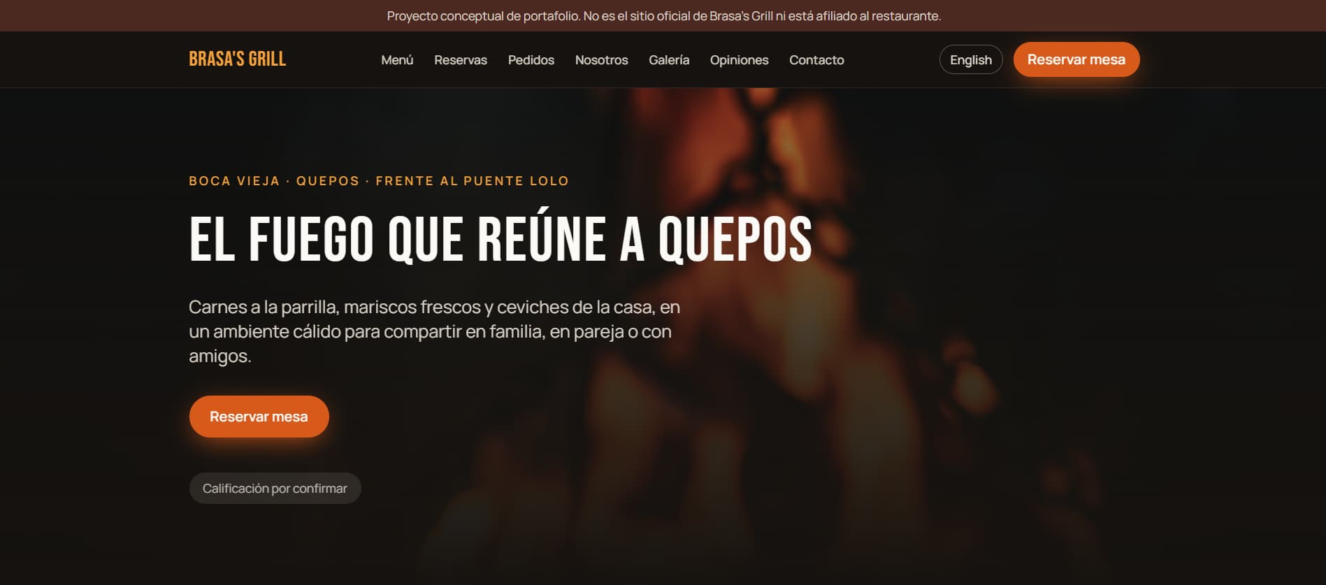 Brasa's Grill - Vista previa del sitio web
