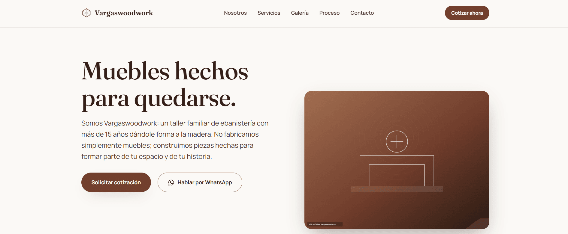 VargasWoodwork - Vista previa del sitio web